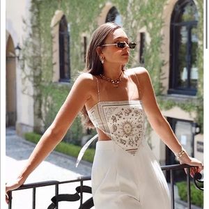 Black printed handkerchief top